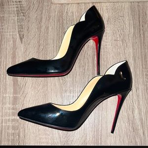 Black Christian Louboutin red bottom heels